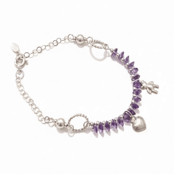 Pulsera - Cuentas moradas 01
