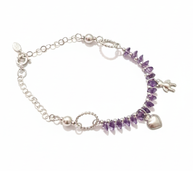Pulsera - Cuentas moradas 01