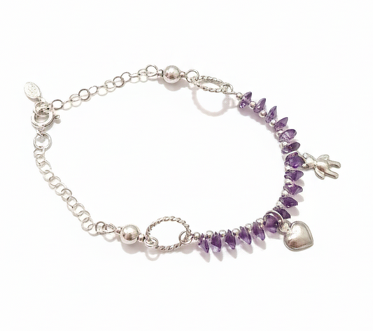 Pulsera - Cuentas moradas 01